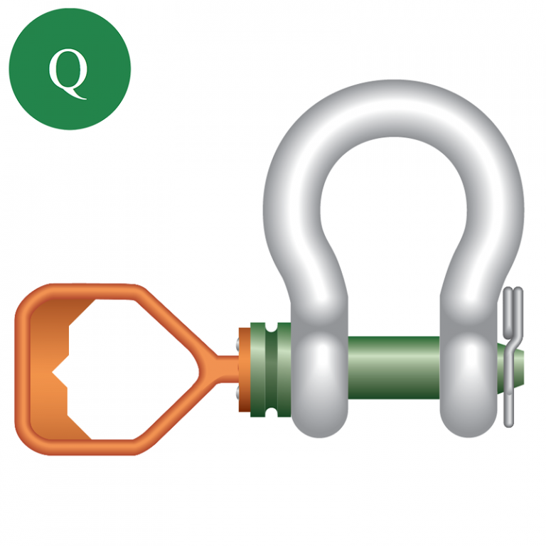 Green Pin® Tapered Pin ROV Shackle D - Green Pin UK