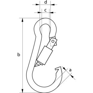 SS Carbine Hook w/ Screw Nut