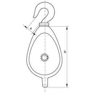 GMI Block with Hook, one sheave