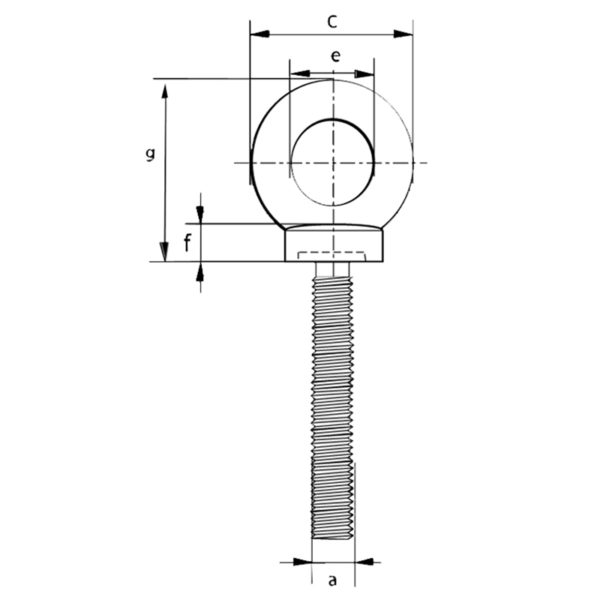 Long Shank Collar Eyebolt Metric Thread - Green Pin UK